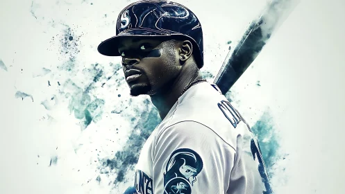 Confident baseball slugger ready to step into the spotlight.