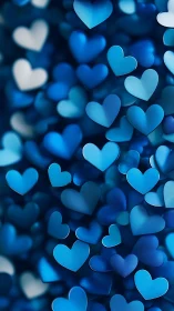 Blue Heart Bokeh Depth of Field Composition.