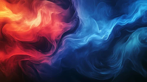 Fire and Ice Collision: Dynamic Abstract Energy Flow.
