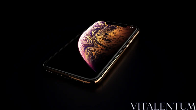 Premium smartphone in low-key lighting with molten display glow.