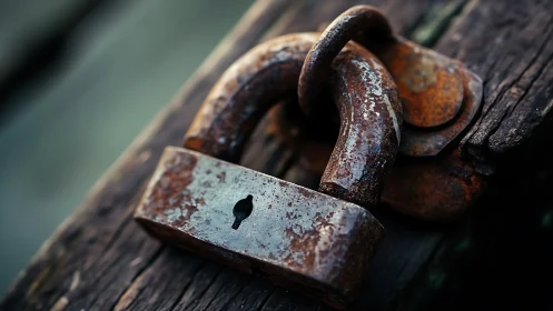 Heavily corroded steel padlocks show advanced surface oxidation