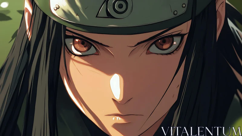 Close frontal view shows stylized ninja face in hard light