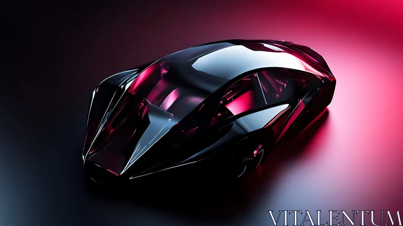 Neon Phantom Supercar Under Crimson Studio Glow.