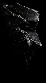 Stone-borne silhouette quietly carves a human profile from night