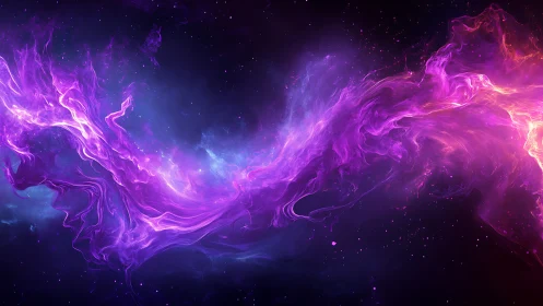 Cosmic violet nebula streams twist through deep space.