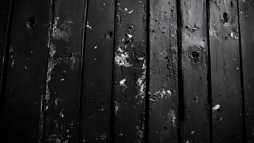 Weathered black wooden boards reveal raw industrial texture