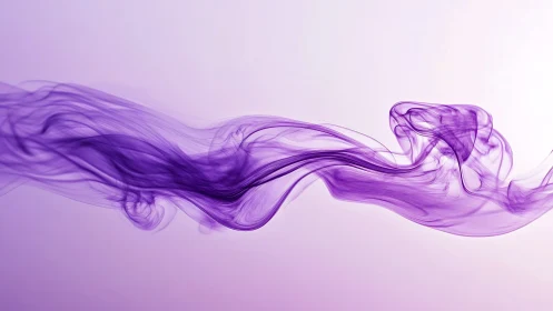 Purple smoke wave swirling across soft gradient background.