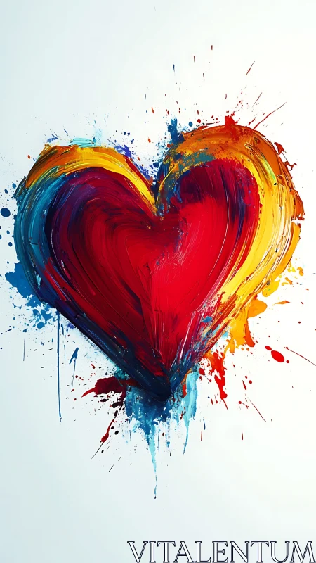 Luminous Heart Bursts with Radiant Color Explosion.