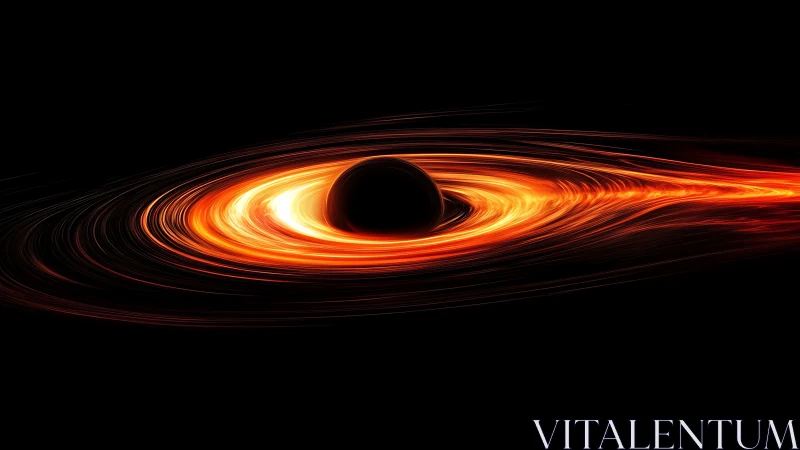 Black hole accretion disk burns through deep space void.