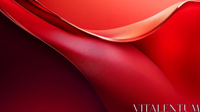 Fluid red wave curves form a luminous abstract surface.