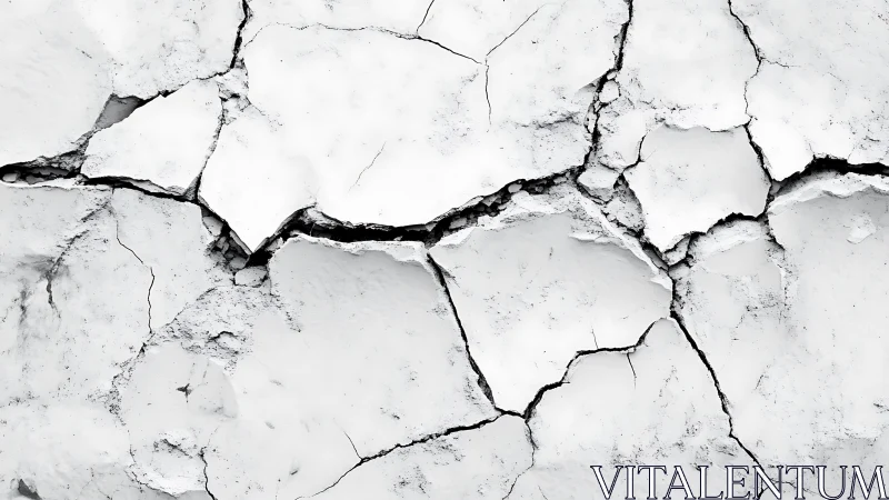 Macro fracture topology of desiccated white plaster surface.