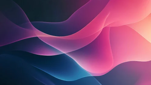 Glowing gradient waves flowing across deep cosmic space.