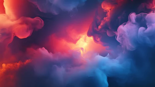 Nebulous color clouds swirling around radiant core glow.