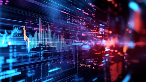 Neon data streams pulse across a futuristic analytics grid.