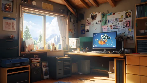 Sunny artist&rsquo;s studio nook welcomes quiet, creative focus