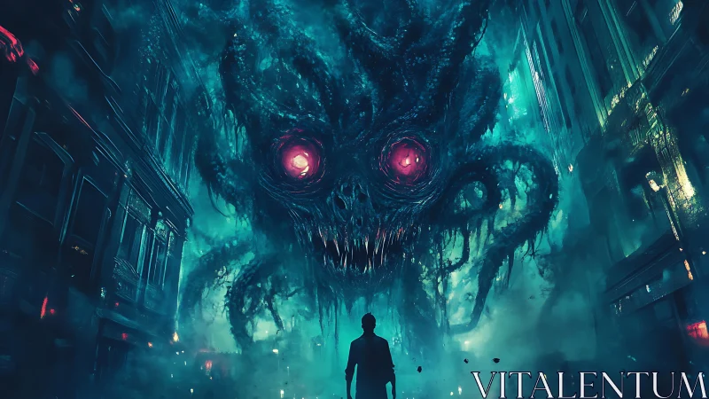 Neon fog unravels as a cosmic nightmare greets the lone wanderer