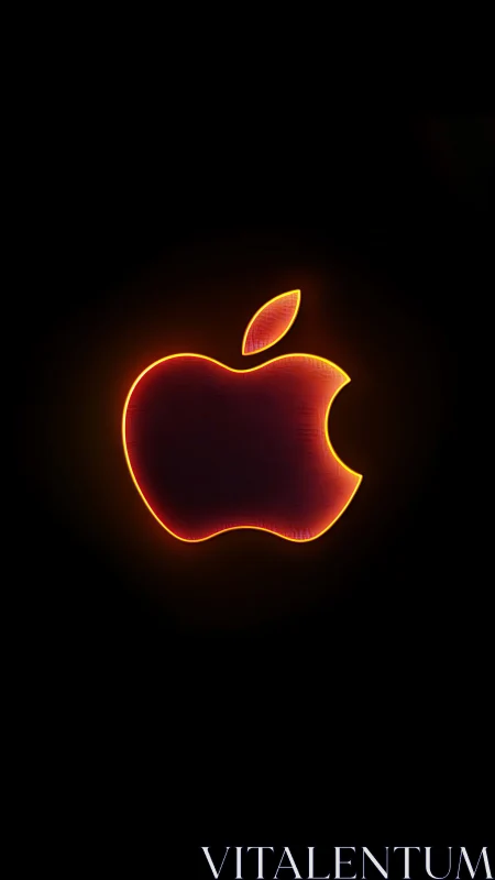 Glowing orange fruit-shaped logo rendered with neon edge halo