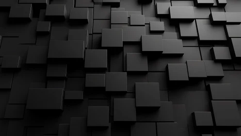 Black 3D Cubes Abstract Background in Minimalist Modern Style.