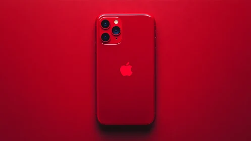Bold Scarlet iPhone 11 Pro: Triple-Lens Flagship in Ruby Hue.