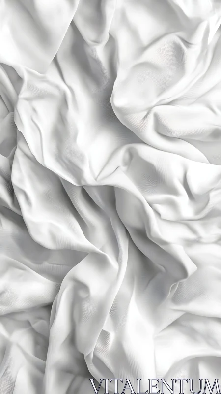 Soft white fabric folds create a serene minimalist texture