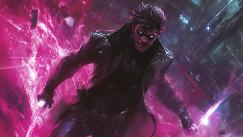 Neon rogue ignites a storm of charged blades and shadows.