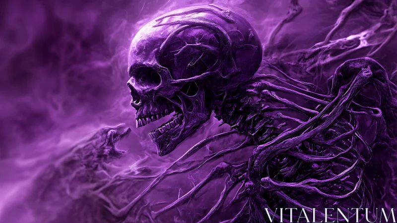 Violet spectral skeleton wreathed in twisting ethereal veins.