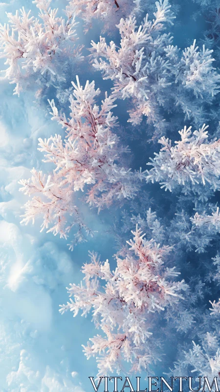 High-resolution macro study of frost-coated branches in diffuse light