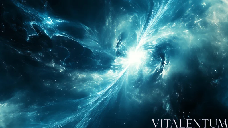 Radiant cosmic burst opens a glowing gateway in deep space