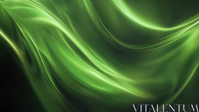 Soft green light waves flowing in a calm, soothing rhythm.
