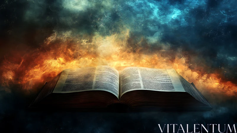 Ancient book spills light into a storm of cosmic fire and mist