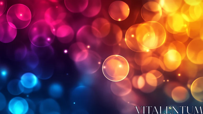 Vibrant Bokeh Light Circles in Abstract Colorful Background.