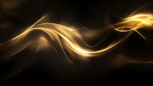 Liquid gold ribbons gliding through a velvet cosmic hush.