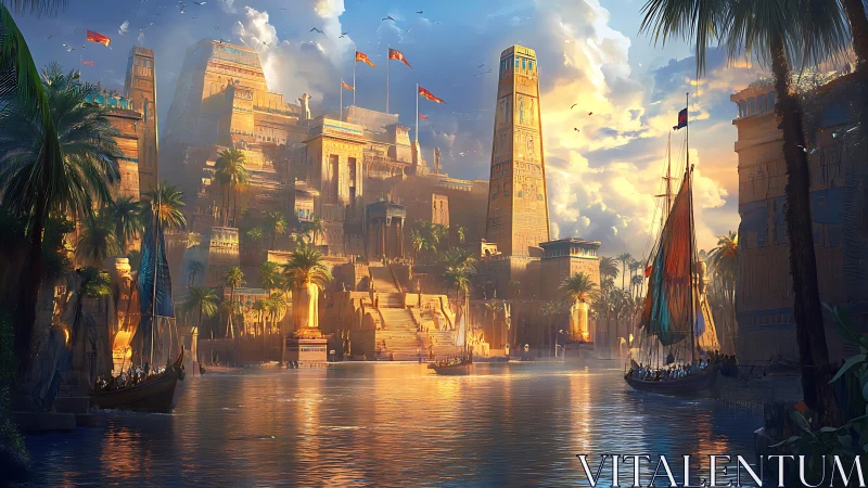 River of Suns: Golden Temple-City at Dawn’s Quiet Edge.