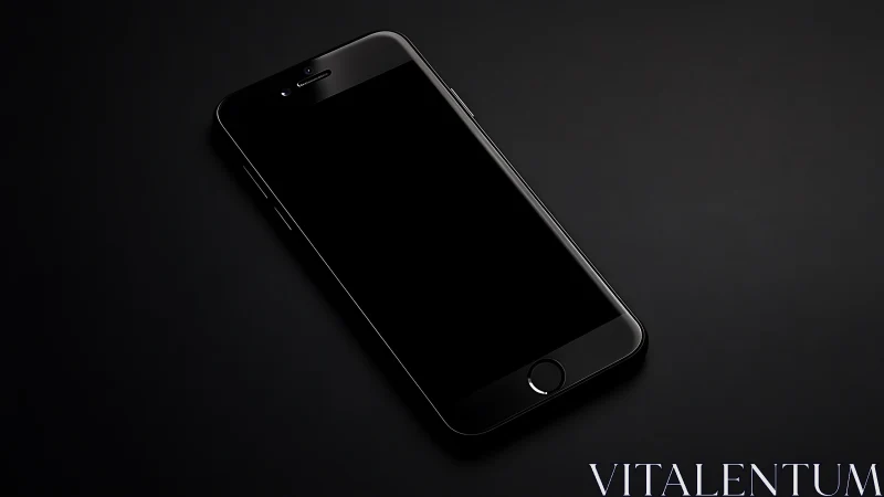 Black Smartphone Display Mockup on Dark Surface