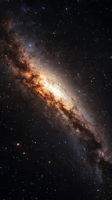 Oblique spiral galaxy core reveals dense stellar dust lanes