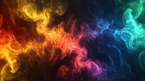 Prismatic nebula currents swirling through chromatic night.