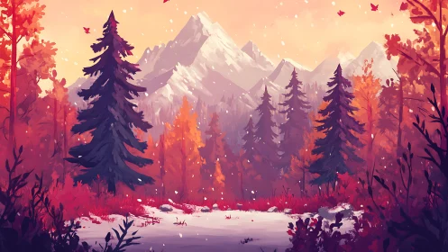 Autumn Mountains Glowing with Vibrant Seasonal Magic.
