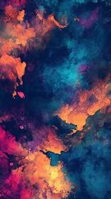 Nebula storms spill molten color across midnight canvas.