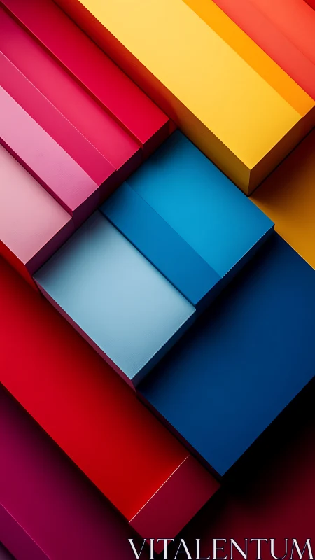 Layered chromatic blocks in bold geometric abstraction.