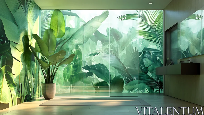 Botanical Haven Filled With Lush Green Foliage.