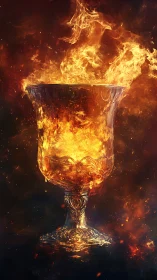 Ornate Chalice Engulfed in Flames.