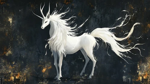 Moonlit storm unicorn pauses mid-gallop between worlds