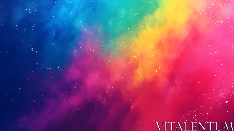 Nebula of spilled rainbows drifting across cosmic silence.