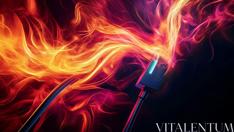 Fiber Optic Cable Emitting Luminous Energy Stream