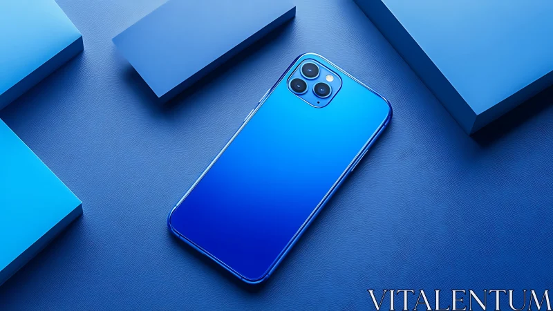 Stunning Blue Smartphone Gleaming in Modern Design
