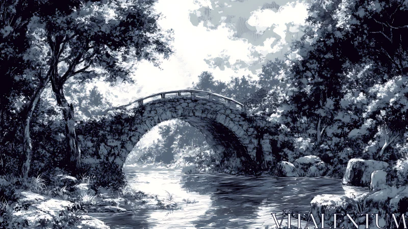 Stone bridge listens quietly to the river’s whispered stories