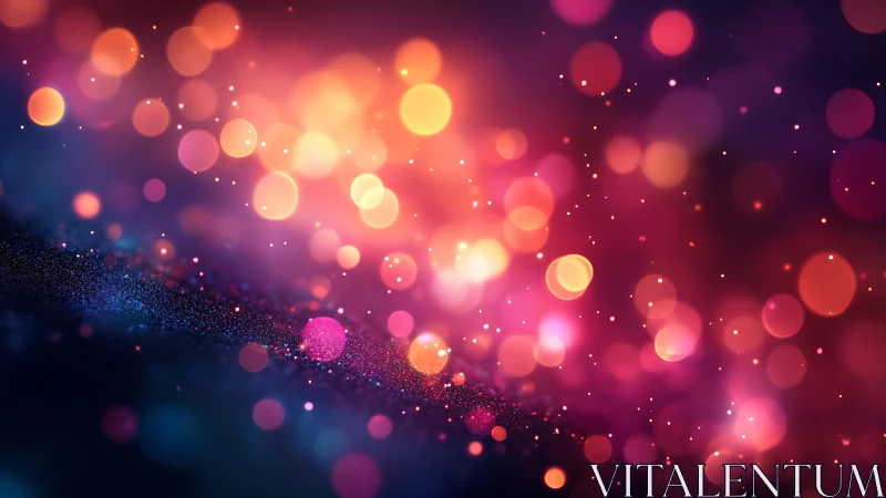 Vibrant Bokeh Lights Abstract Background in Warm Tones.