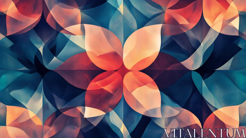 Geometric overlapping leaf-like forms construct a tiled field