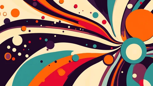 Color currents swirl through orbiting retro pop planets.