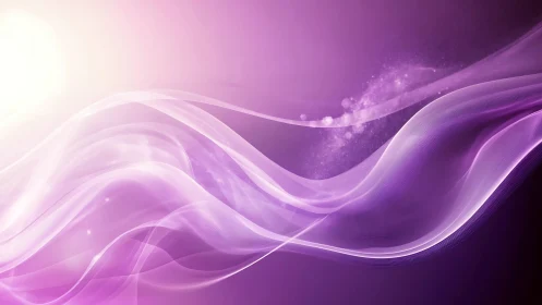 Luminous violet waves flow across a dreamy digital horizon